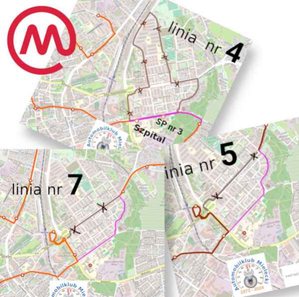 ALT Komunikat MKS zmiana tras linii 4, 5, 7 w dniu 7 lipca 2024 r.