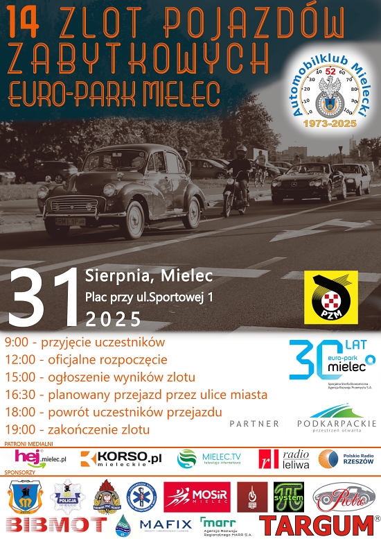 ALT Serdecznie zapraszamy na 14. Zlot Pojazdów Zabytkowych EURO PARK  MIELEC