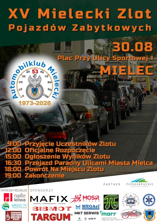 ALT XV Mielecki Zlot Pojazdów Zabytkowych – Znamy pełny harmonogram!